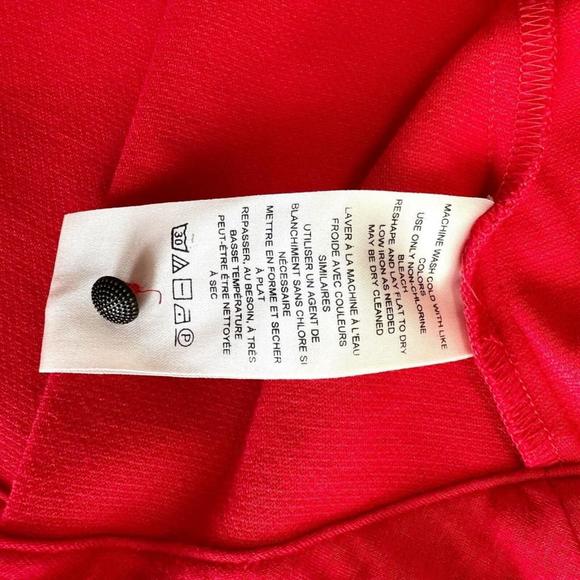 Maeve Anthropologie Halter Flounced Midi Dress Red Womens Size M Petite New - Picture 13 of 14